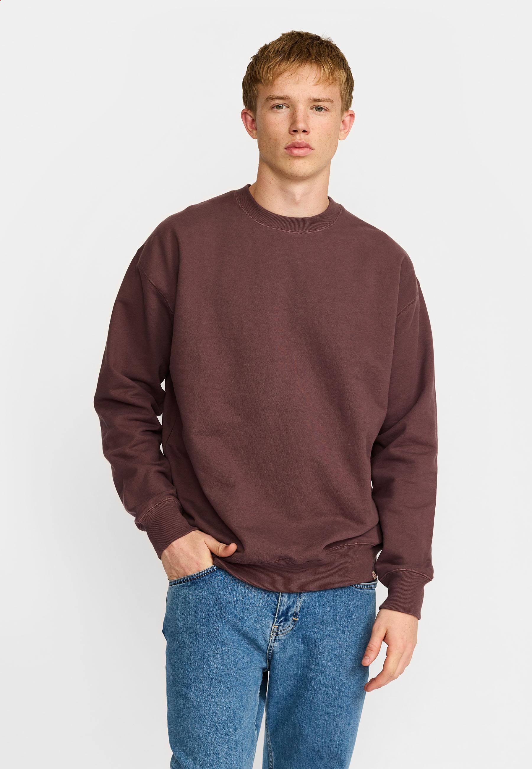 Revolution Dustpurple Loose Crewneck Sweatshirt Pullover Herren kastanienbraun